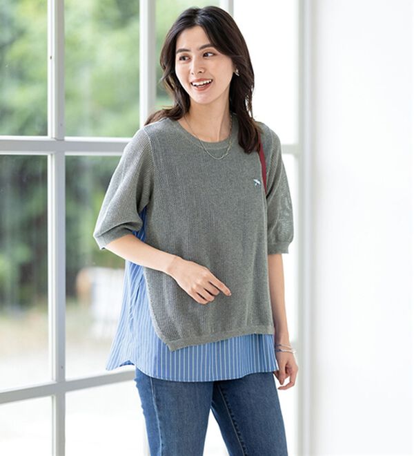 ルフラン（ルフラン）の「【２色組】【ＡＡＰ】重ね着風ブラウス（アンサンブル）」｜詳細画像