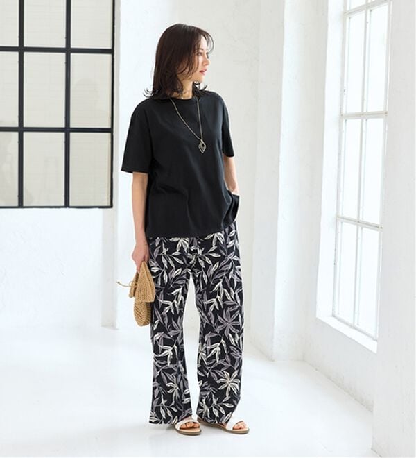 BELLUNA（ベルーナ）の「【汗ジミ対策◎】＜エアリーアイスコットン＞オーバーサイズＴシャツ【選べる袖丈】（カットソー）」｜詳細画像