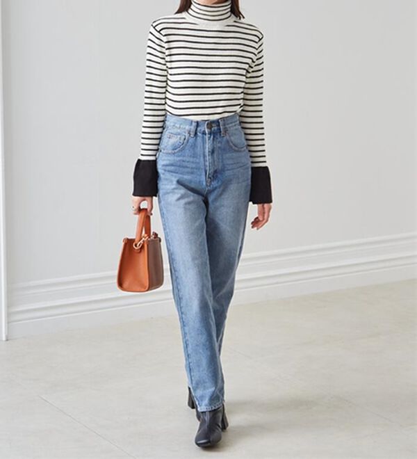 RANAN（ラナン）の「＜ムースタッチ＞洗える！バイカラータートルリブニット（ニット・セーター）」｜詳細画像