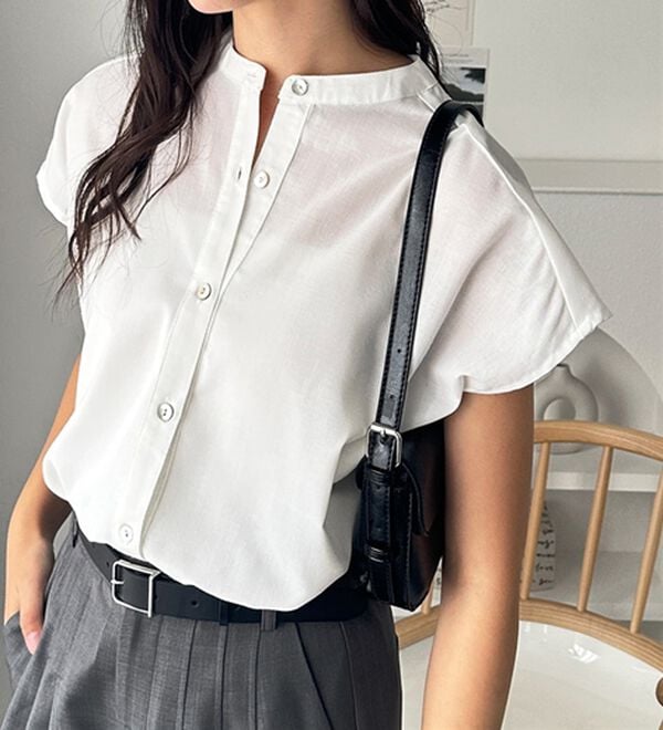 GeeRA（ジーラ）の「綿タッチフレンチスリーブブラウス（ブラウス）」｜詳細画像