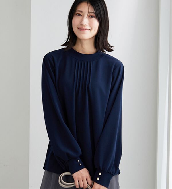 BELLUNA（ベルーナ）の「着脱楽々！袖ボタンデザインブラウス（ブラウス）」｜詳細画像