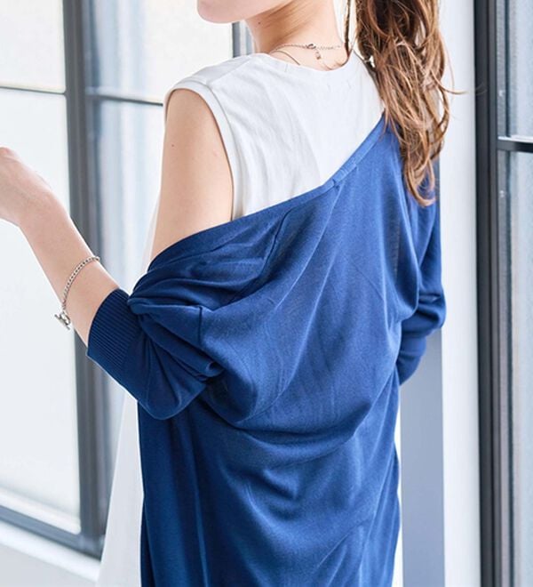 RANAN（ラナン）の「ロング丈Ｖネックニットカーデ（ニットカーディガン）」｜詳細画像