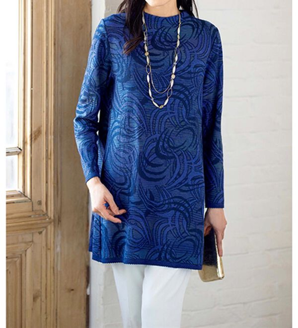 ルフラン（ルフラン）の「日本製幾何柄ジャカードニットチュニック（チュニック）」｜詳細画像