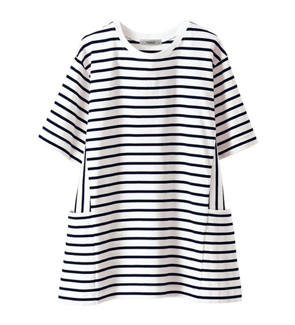 BELLUNA（ベルーナ）の「サイドポケット使いボーダー柄チュニック（チュニック）」｜詳細画像