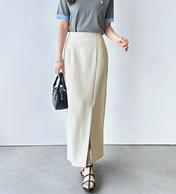 GeeRA（ジーラ）の「オンオフ着られる！スリットタイトスカート（ロングスカート）」｜詳細画像