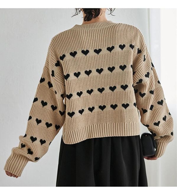 RANAN（ラナン）の「ハートライン柄ニットプルオーバー（ニット・セーター）」｜詳細画像