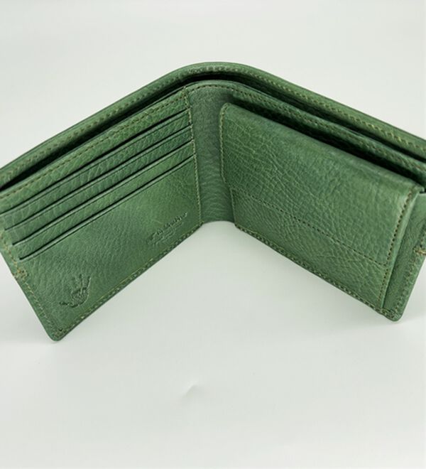 「＜ゴールデンベア＞イタリアンレザー折り財布（メンズ財布・パスケース）」｜詳細画像