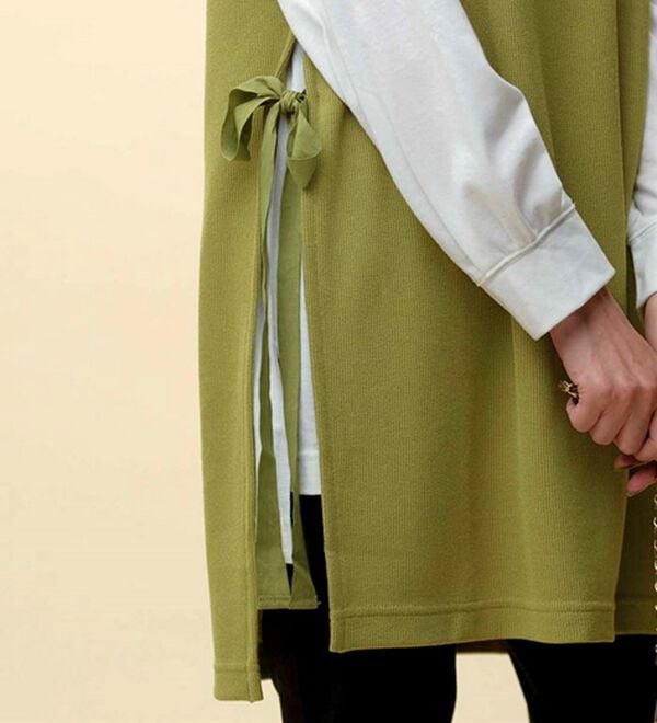 BELLUNA（ベルーナ）の「あぜ素材サイドリボン使いベストアンサンブル（アンサンブル）」｜詳細画像