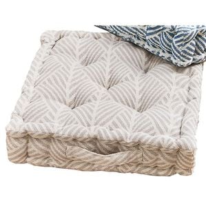 iellio（イエリオ）の「厚みたっぷりクッキー型クッション＜フロアクッション・座布団・シートクッション＞（クッション・クッションカバー）」｜ヘリンボーン柄アイボリー