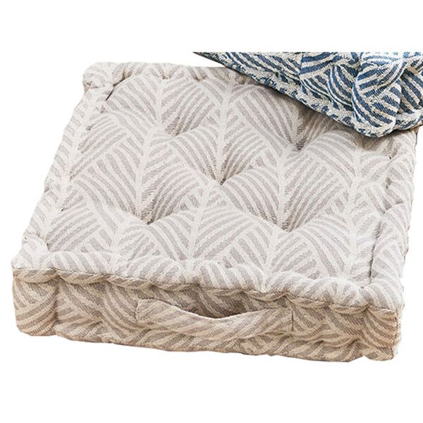 iellio（イエリオ）の「厚みたっぷりクッキー型クッション＜フロアクッション・座布団・シートクッション＞（クッション・クッションカバー）」｜ヘリンボーン柄アイボリー