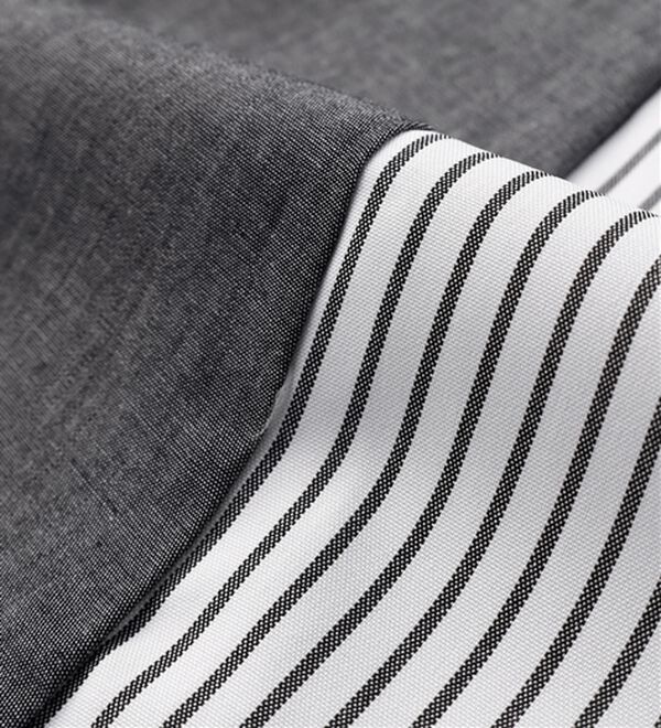 BELLUNA（ベルーナ）の「ストライプ&times;異素材切替シャツチュニック（チュニック）」｜詳細画像