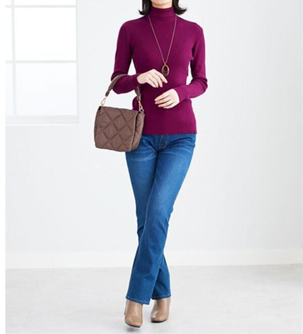 BELLUNA（ベルーナ）の「リブニットタートルプルオーバー（ニット・セーター）」｜詳細画像