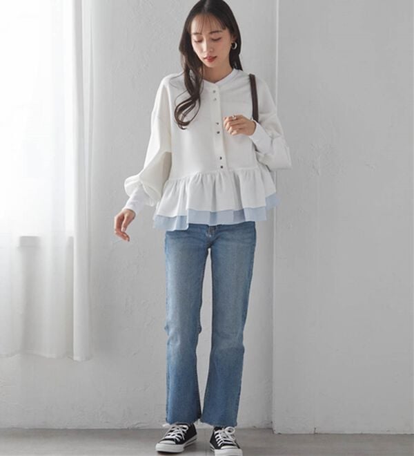 RANAN（ラナン）の「フリルぺプラムショートカーデ（パーカー）」｜詳細画像