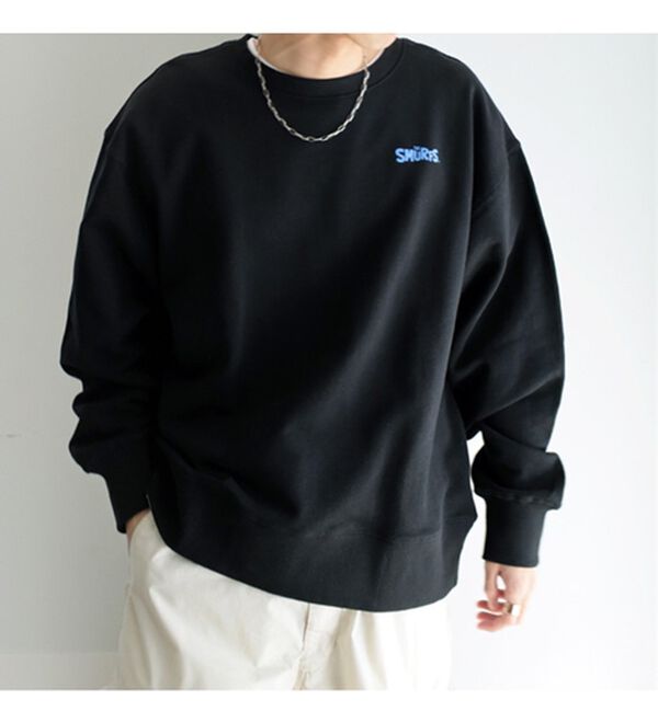 GeeRA（ジーラ）の「【スマーフ】コラボプリントスウェット（メンズカットソー）」｜詳細画像