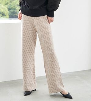 RANAN（ラナン）の「ニットジャカードパンツ（フルレングスパンツ）」｜ベージュ系