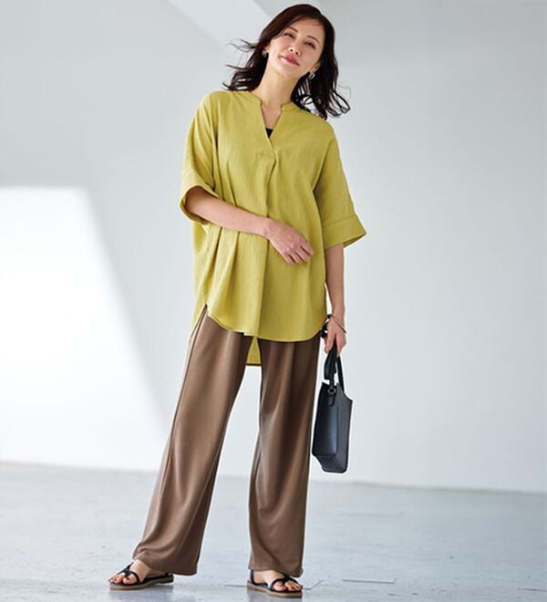 BELLUNA（ベルーナ）の「綿１００％楊柳素材ドルマンチュニック（チュニック）」｜詳細画像