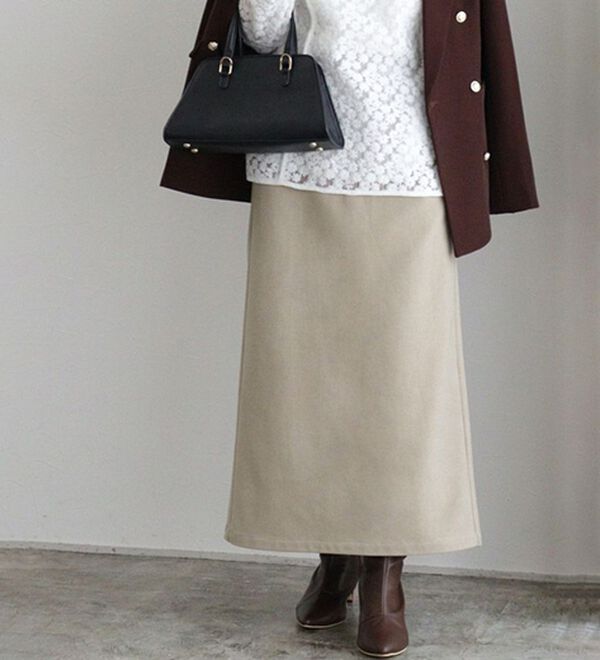 Pierrot（ピエロ）の「丈と柄が選べるカシミヤタッチＩラインスカート（ロングスカート）」｜詳細画像