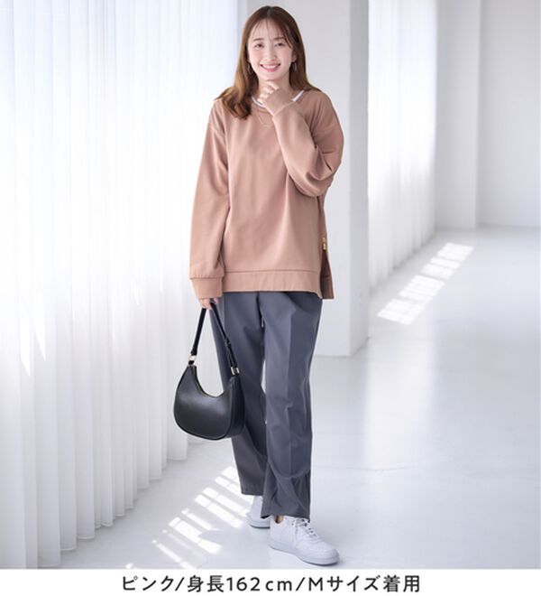 alotta（アロッタ）の「サイドジップあったか裏起毛プルオーバー（トレーナー・スウェット）」｜詳細画像