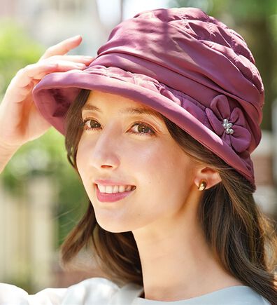 BELLUNA（ベルーナ）の「コサージュ付はっ水キルティングクロッシェ（帽子）」