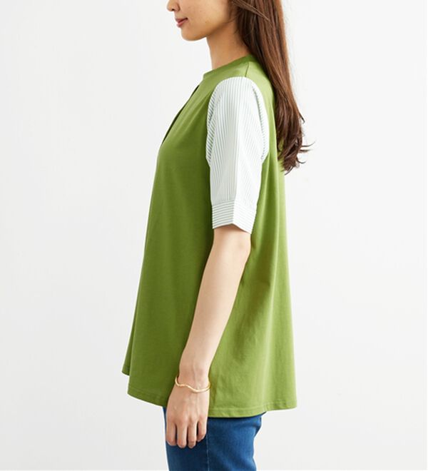BELLUNA（ベルーナ）の「異素材切替タック使いプルオーバー（カットソー）」｜詳細画像