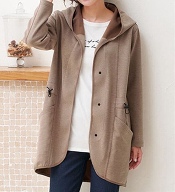 BELLUNA（ベルーナ）の「配色ガウンフードコート（ハーフコート）」｜詳細画像