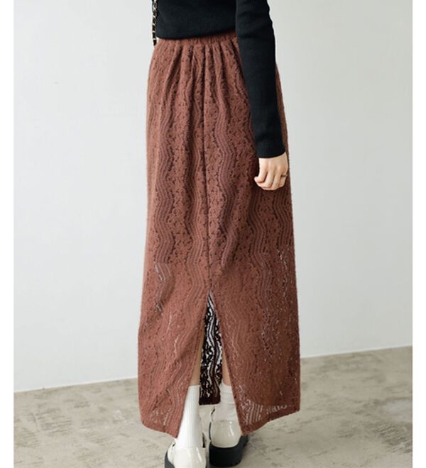 GeeRA（ジーラ）の「起毛レースタイトスカート（ロングスカート）」｜詳細画像