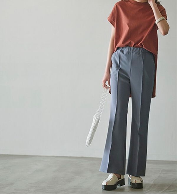 GeeRA（ジーラ）の「楽ちんストレッチ美ラインフレアーパンツ（フルレングスパンツ）」｜詳細画像