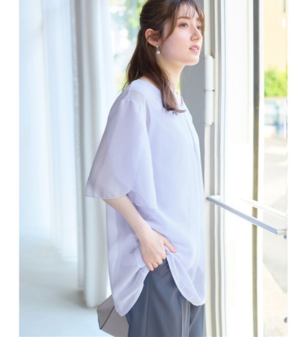 alotta（アロッタ）の「【接触冷感】インナー付チューリップ袖チュニック（チュニック）」｜詳細画像