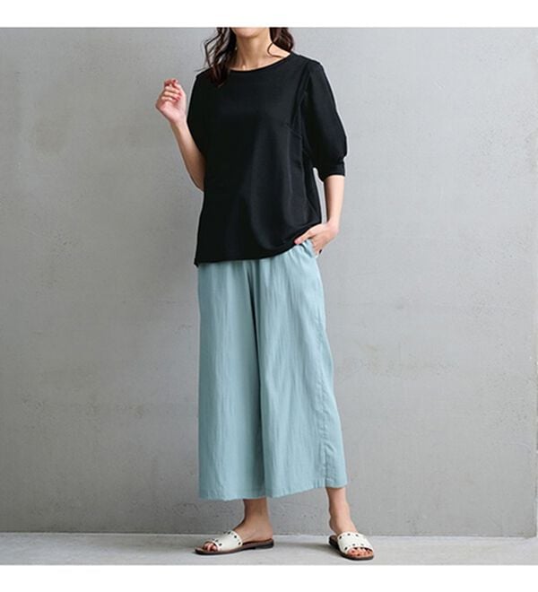 RANAN（ラナン）の「ひんやり！ボリューム袖きれい見えカットソー（カットソー）」｜詳細画像