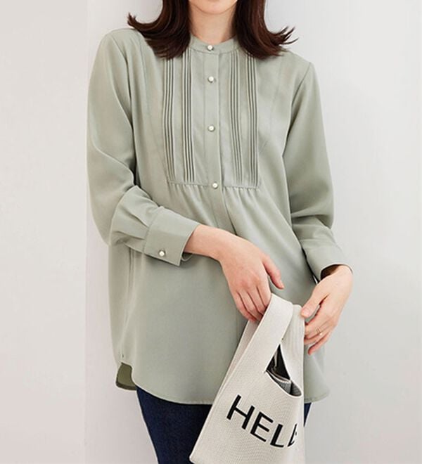 BELLUNA（ベルーナ）の「パール使いピンタックデザインチュニック（チュニック）」｜詳細画像