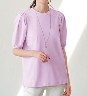 BELLUNA（ベルーナ）の「ひんやり綿混素材華奢見せプルオーバー（カットソー）」｜ラベンダー