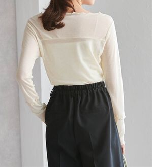 RANAN（ラナン）の「ギャザーデザインシアーTシャツ（Tシャツ）」｜イエロー