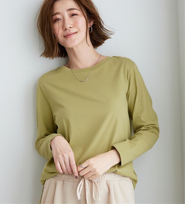 BELLUNA（ベルーナ）の「綿１００％大人顔サマ見えプルオーバー（カットソー）」｜詳細画像