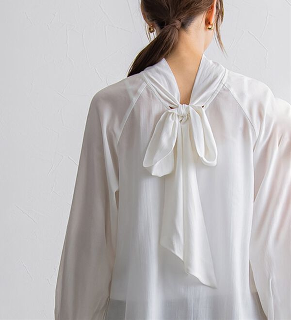 Pierrot（ピエロ）の「選べる柄２ｗａｙリボンブラウス（ブラウス）」｜詳細画像