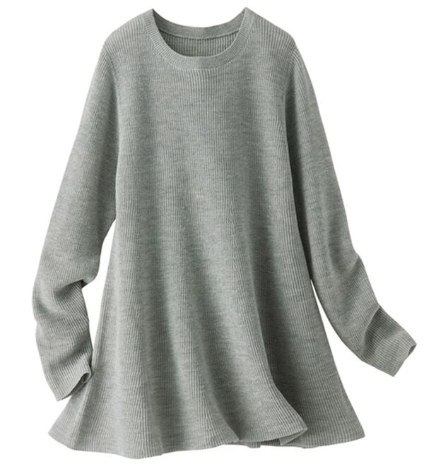 BELLUNA（ベルーナ）の「ラメ入りあぜ編フレアーニットチュニック（ニット・セーター）」｜詳細画像