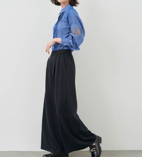 RANAN（ラナン）の「柔らかあったか！裏起毛ロングフレアガウチョパンツ（フルレングスパンツ）」｜詳細画像