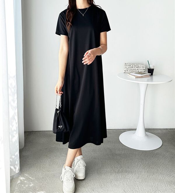 GeeRA（ジーラ）の「【接触冷感】フレアーシルエットロングワンピース（ロングワンピース）」｜詳細画像