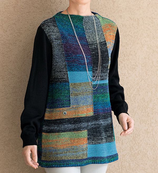ルフラン（ルフラン）の「日本製　泉州産パッチワークセーター（ニット・セーター）」｜詳細画像