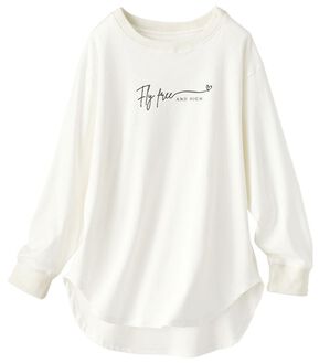 BELLUNA（ベルーナ）の「綿１００％抗菌防臭ロゴＴシャツ（カットソー）」｜オフ白