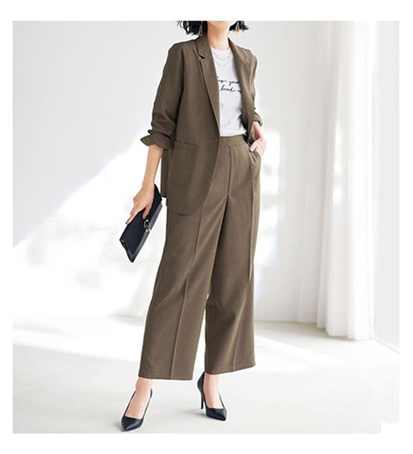 BELLUNA（ベルーナ）の「リネンライクワイドパンツ（ワイドパンツ・ガウチョ）」｜詳細画像