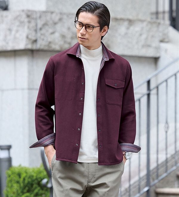 「＜コムルヴァン・オム＞お出かけ応援リバーシブルシャツ（メンズシャツ）」｜詳細画像