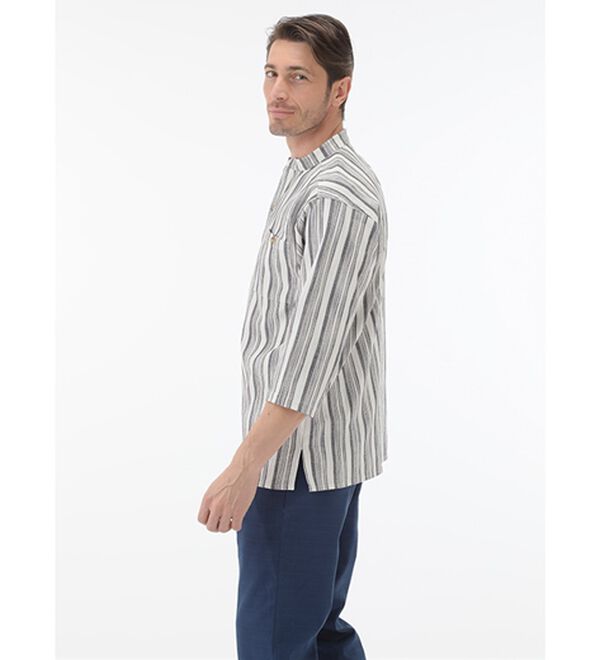 「ざっくり木綿のゆったりリラックスシャツ（メンズシャツ）」｜詳細画像