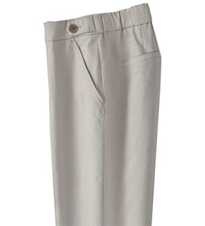 BELLUNA（ベルーナ）の「テンセル（ＴＭ）繊維混裏起毛ストレートパンツ（フルレングスパンツ）」｜グレージュ