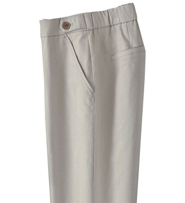 BELLUNA（ベルーナ）の「テンセル（ＴＭ）繊維混裏起毛ストレートパンツ（フルレングスパンツ）」｜グレージュ