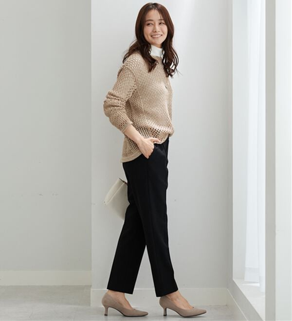 BELLUNA（ベルーナ）の「サマ見え(スーパーウォーム)ウール調素材美脚テーパードパンツ（テーパードパンツ）」｜詳細画像