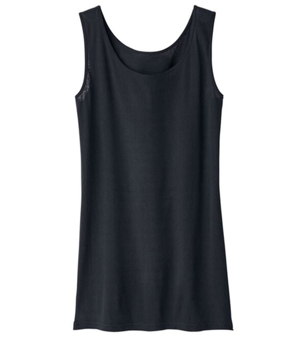 LAVIENNE（ラヴィエンヌ）の「さらりラボ！綿１００％涼しいタンクトップインナー（肌着・インナーウェア）」｜ブラック