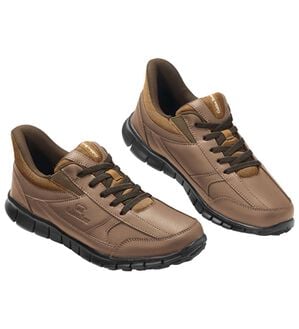 「＜ゴールデンベア＞かがまずラクチン！スポッとウォーキング（メンズスニーカー）」｜ヒモキャメル