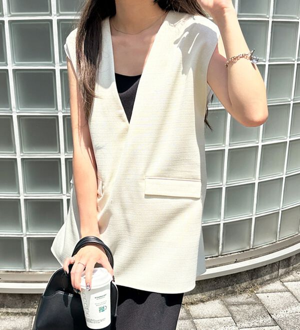 GeeRA（ジーラ）の「リネンライクスラブプルオーバーベスト（ベスト）」｜詳細画像