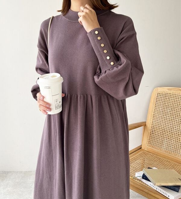 GeeRA（ジーラ）の「フィット＆フレアーニットワンピース（ニットワンピース）」｜詳細画像