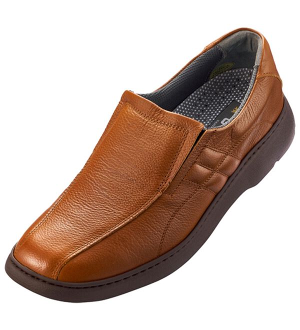 「ソフト牛革　日本製快適ウォーキング（メンズスニーカー）」｜スリッポンキャメル